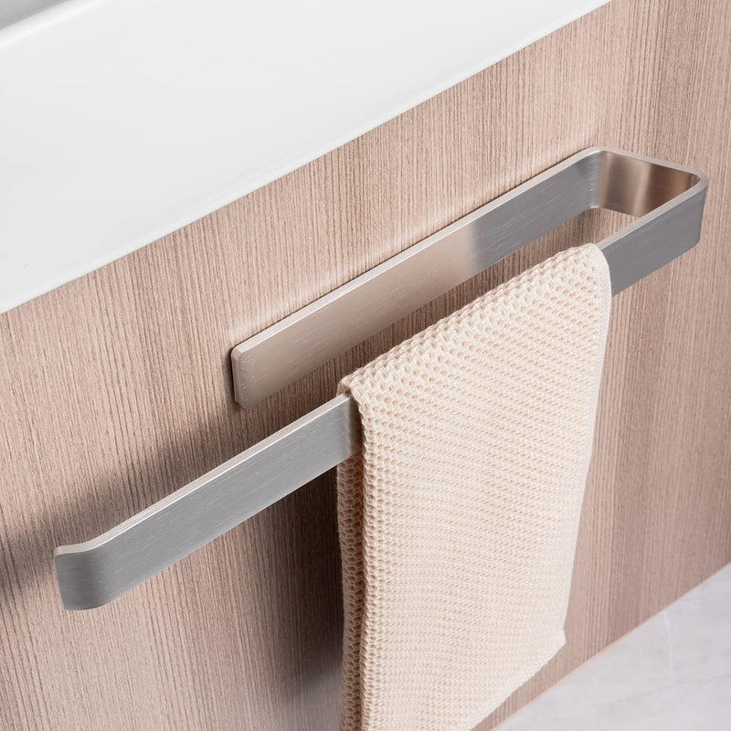Self-Adhesive Towel Holder No Drilling Towel Rail Extra Strong Hold for Bathroom and Kitchen 40cm Silver Stainless Steel, Wall Mounted - Sliver 40CM