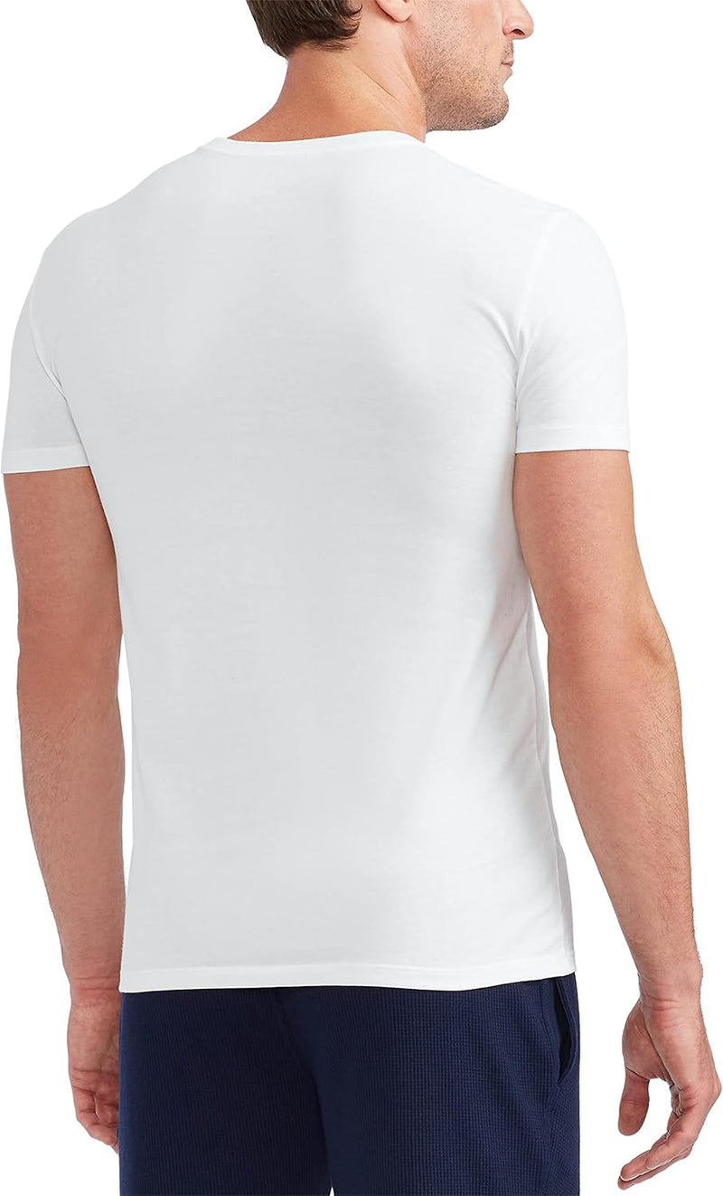 Men's Classic Fit Cotton Crew Tee Big & Tall - White/Cruise Navy