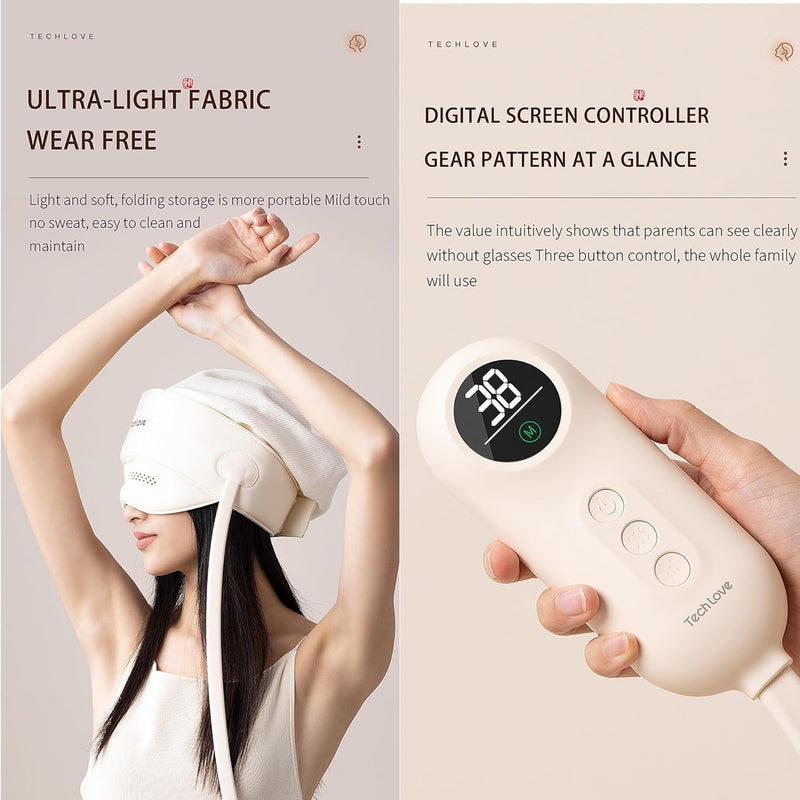 Electric Head & Eye Massager with Heat, Portable Electric Head & Eye Relaxation,Airbags, and Kneading - Portable Scalp Relief for Everyone