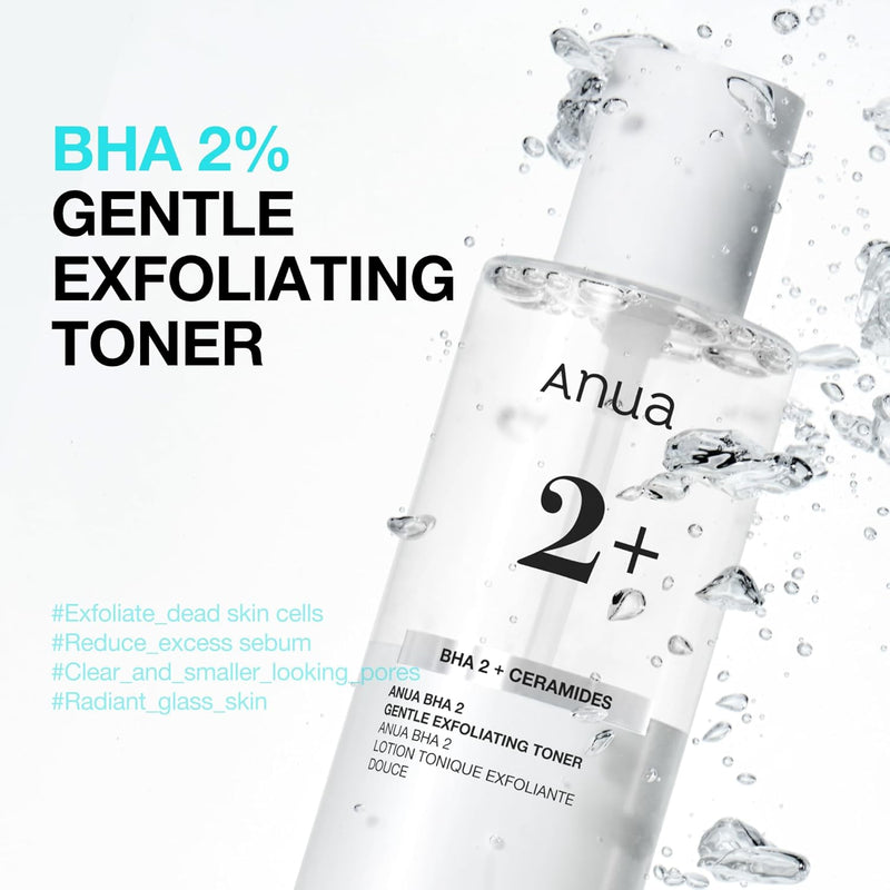 BHA 2% Gentle Exfoliating Toner, Mild Facial Exfoliant, Salicylic Acid for Pores and Sebum, Teatree Extract, Hyaluronic Acid, Ceramides (150ml / 5.07 fl.oz.)