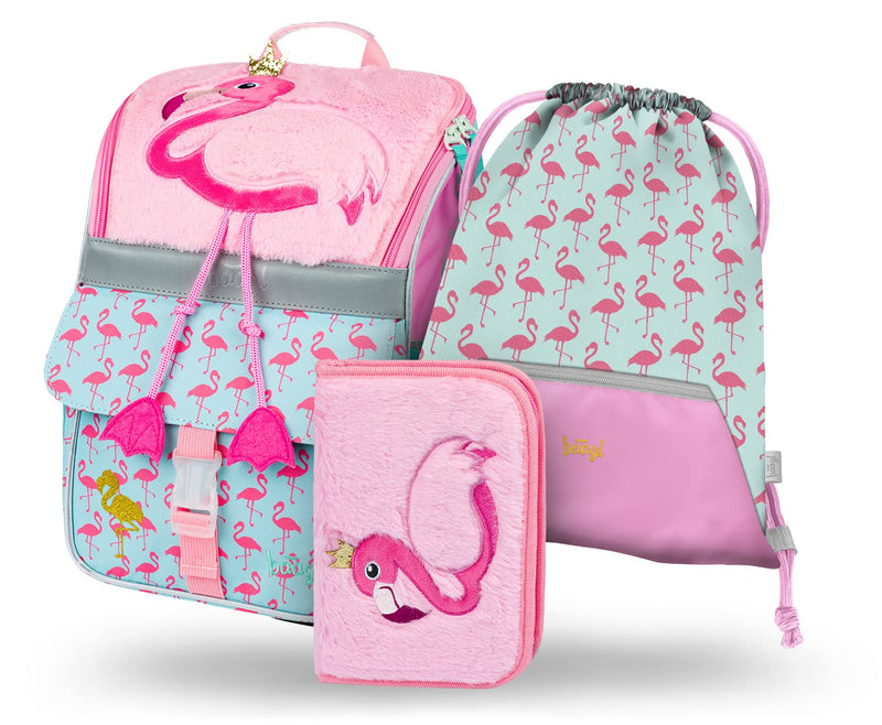 Baagl School Bag Boys Girls Set of 3 - Zippy School Bag for 1st Class - Primary School Satchel with Chest Strap - Ergonomic School Backpack