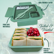 Lunch Box with Insulated Bag for Kids & Adults with Reusable Spoons, Leak-Proof Large 4 Compartment Bento Lunch Box, Ideal for Versatile & Balanced on-the-Go Eating, Heavy Duty, BPA Free