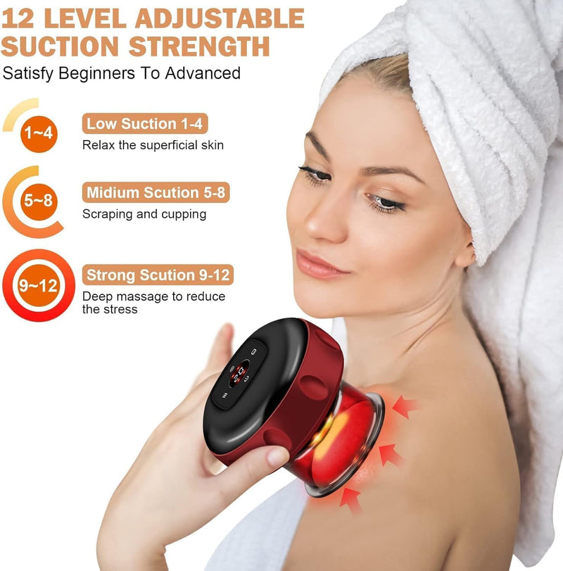 Electric Cupping Therapy Machine, 3 in 1 Cellulite Massager, Smart Dynamic Cupping Therapy Set, Rechargeable Gua Sha Cupping Massager, For Shoulders, Back and Neck, Various Areas