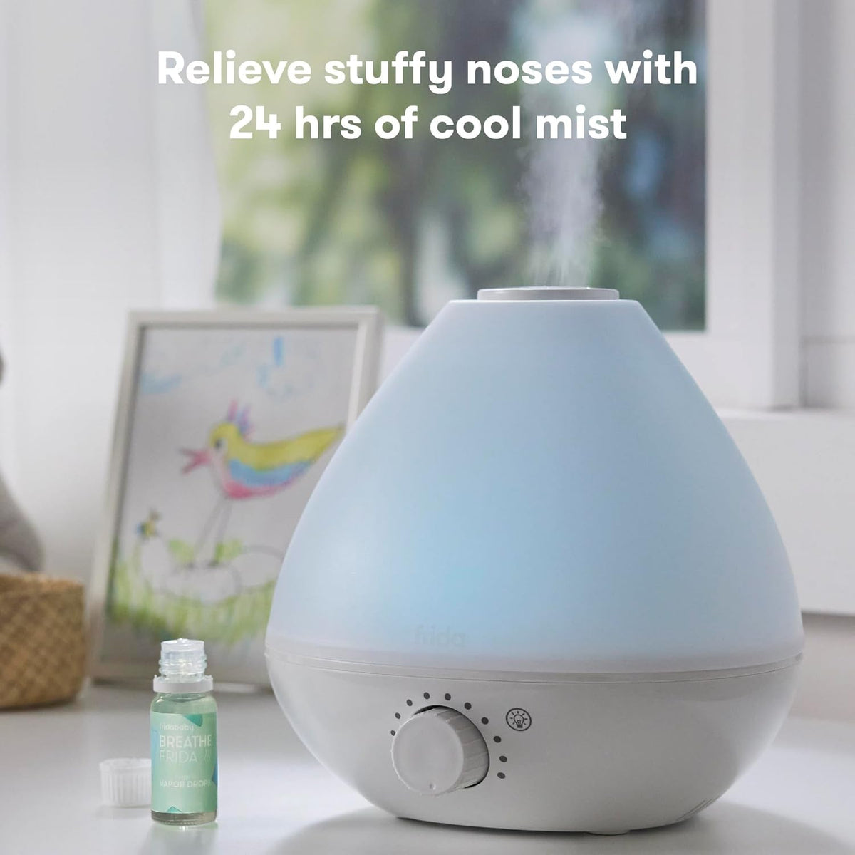 3-in-1 Humidifier with Diffuser and Nightlight, White – image 2