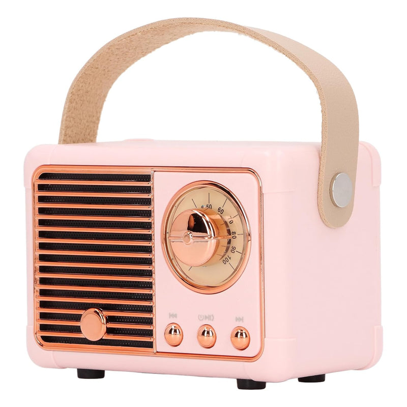 Bewinner Retro Bluetooth Speaker for Decor, Compact Radio Program Bluetooth Speaker, Wireless Mini Bass, Retro Portable Speaker for Desk Bedroom Party