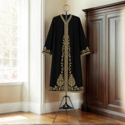 Clothes Incense Burner Stand, Tall Metal Coat Rack with Built-in Bakhoor Burner, Multifunction Hanging Rack with Hooks & Vent Holes for Thobe, Abaya, Coats and Hats(185cm Black)