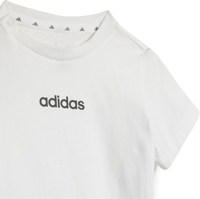adidas I LIN T-SET Suits for Unisex Child WHITE/BLACK, 1-2 Years