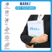 MARKQ Clear File, A4 Plastic Transparent Folders L-Type For Documents, Paper Storage School, Office Supplies (Pack of 12) - 12