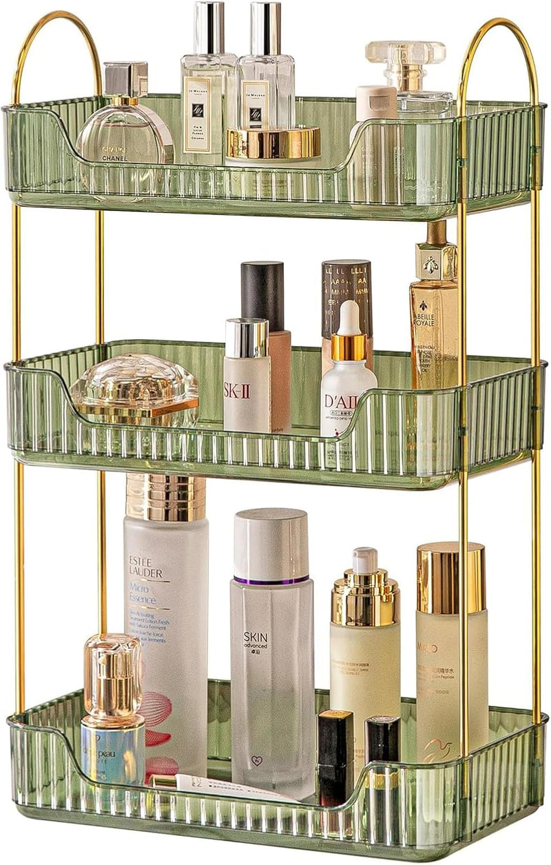 U-HOOME Bathroom Counter Organizer, Countertop Organizer and Storage,Bathroom Shelf Organizer,Cosmetics Skincare Shelf Organizer,Makeup Organizer Perfume for Dresser Vanity Tray, Spice Rack (Clean3)
