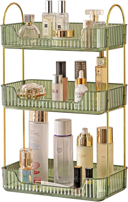 U-HOOME Bathroom Counter Organizer, Countertop Organizer and Storage,Bathroom Shelf Organizer,Cosmetics Skincare Shelf Organizer,Makeup Organizer Perfume for Dresser Vanity Tray, Spice Rack (Clean3)
