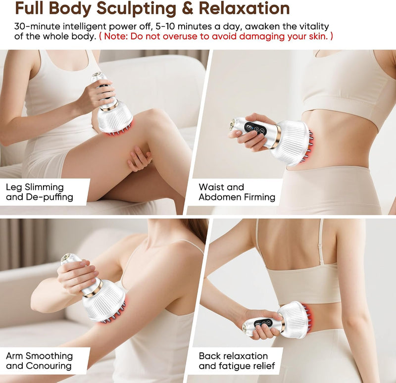 Body Sculpting Machine Lymphatic Drainage Massager & Anti Cellulite Massage Tool,with Microcurrent, Light Heat & Vibration for Legs, Arms & Belly, Body,Helps Reduce Cellulite