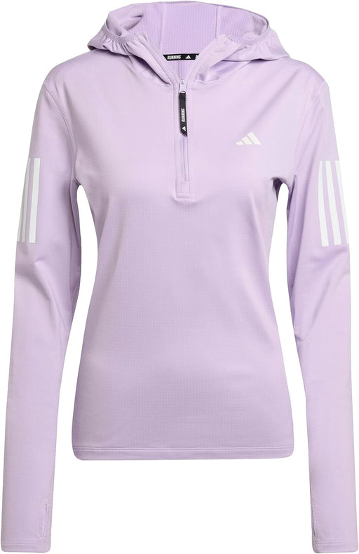 womens Own The Run Winterized Hooded Half-Zip Sweatshirt - Purple