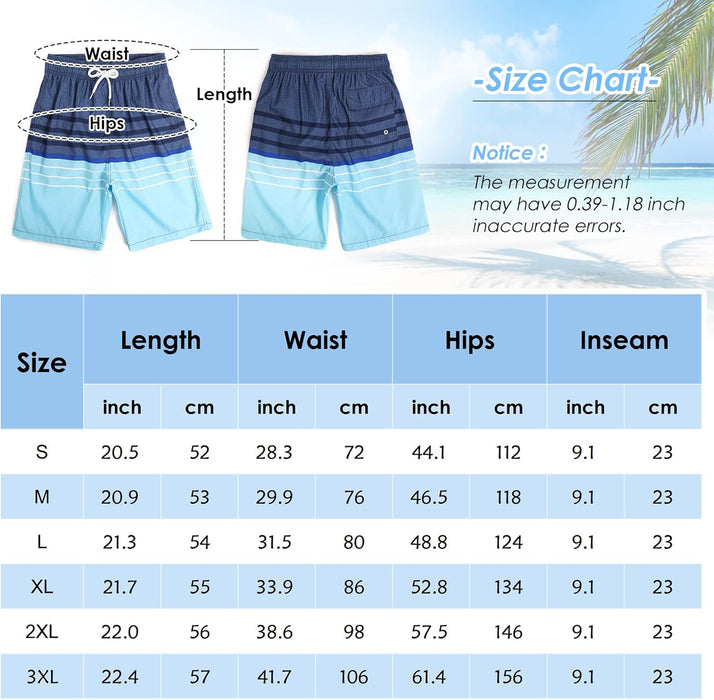 Maeau Men Swim Beach Shorts Quick Dry Swimming Trunks Drawstring Surfing Board Shorts