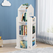 Rotating Bookshelf 3-Tier 360 Revolving Children's Bookcase Floor Standing Corner Books Storage Shelf for Playroom Study Room Bedroom Livingroom Kids Room