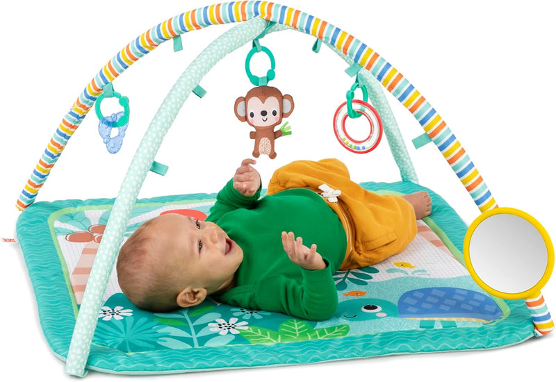 Bright Starts - Wild Wiggles FoldAway Activity Gym & Play Mat with Take-Along Toys, 0-12 months