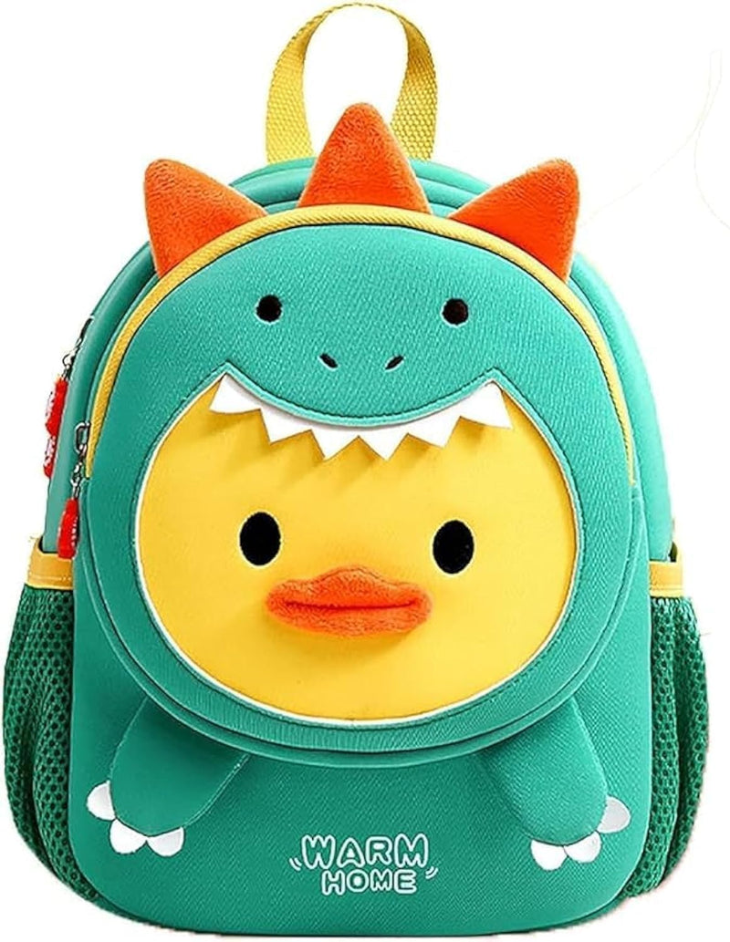 Cute Toddler Backpack Toddler Bag Schoolbag Animal 3D Cartoon Mini Travel Bag for Baby Girl Boy 2-8 Years Small Kids Daypack - Dinosaur duck