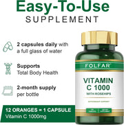Vitamin C - 1000mg (120 Tablets) With Rose Hips Antioxidant Protection, Boost Immune System & Supports Healthy Skin 120 DaysSupply Ascorbic Acid Supplement Non- GMO, Gluten Free