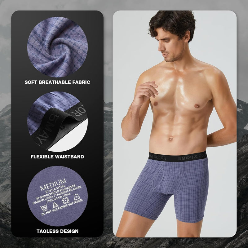Natural Feelings Mens Boxer Shorts Soft Cotton Men Pack Breathable Mens Underwear Boxer Briefs