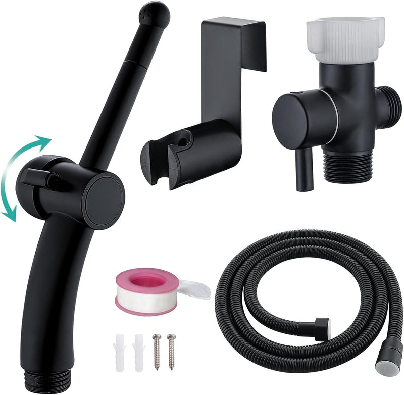 BARROCK All Metal Stainless Steel Hand Held Bidet Sprayer for Toilet, High Pressure Sprayer Head Brushed Gold