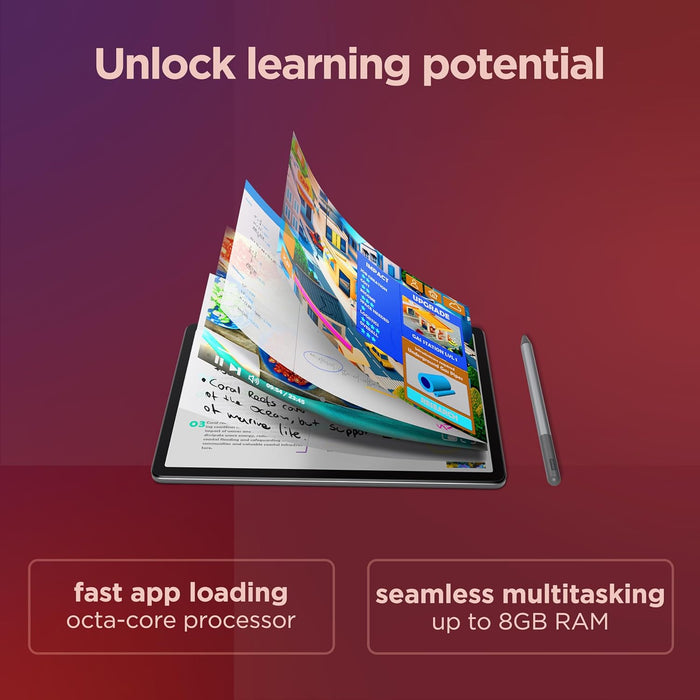 Lenovo Tab M11 4G LTE with Folio Case and Pen,11" WUXGA (1920x1200) IPS 400nits Anti-fingerprint 90Hz Touch display, MediaTek Helio G88 processor, 8GB RAM, 128GB Storage, Android 13 - [ZADB0332AE]