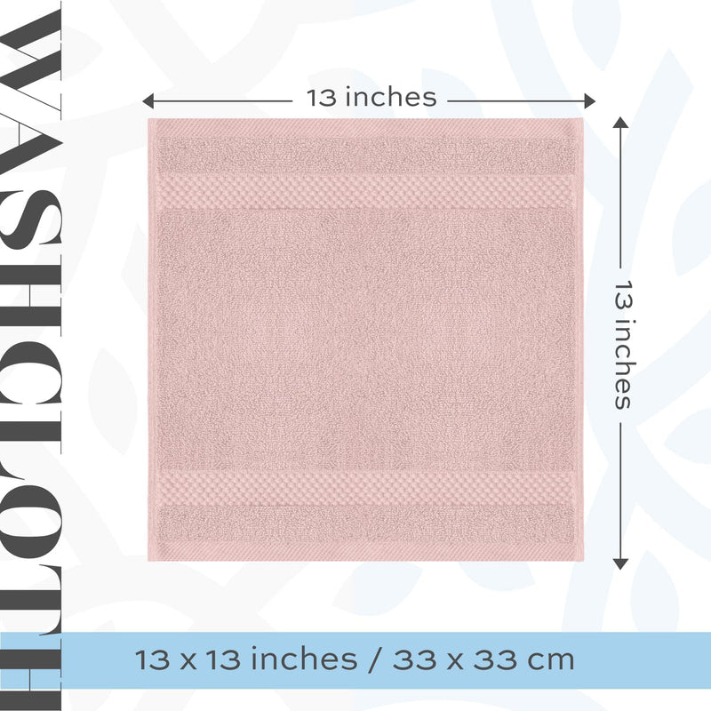 White Classic Luxury Cotton Washcloths - Small Hotel Spa Bathroom Face Towel | 12 Pack |