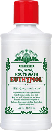 Mouthwash Original 500ml, Flouride Free Alcohol-Free, Distinctive Strong Taste Flavour, Reduce Plaque Gingival Clean Healty Teeth Gums, Freshens Breath Refreshing Daily Oral Dental Care - 500 ml