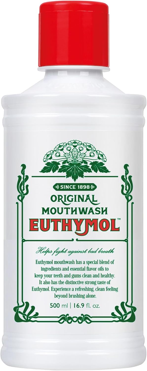 Mouthwash Original 500ml, Flouride Free Alcohol-Free, Distinctive Strong Taste Flavour, Reduce Plaque Gingival Clean Healty Teeth Gums, Freshens Breath Refreshing Daily Oral Dental Care - 500 ml