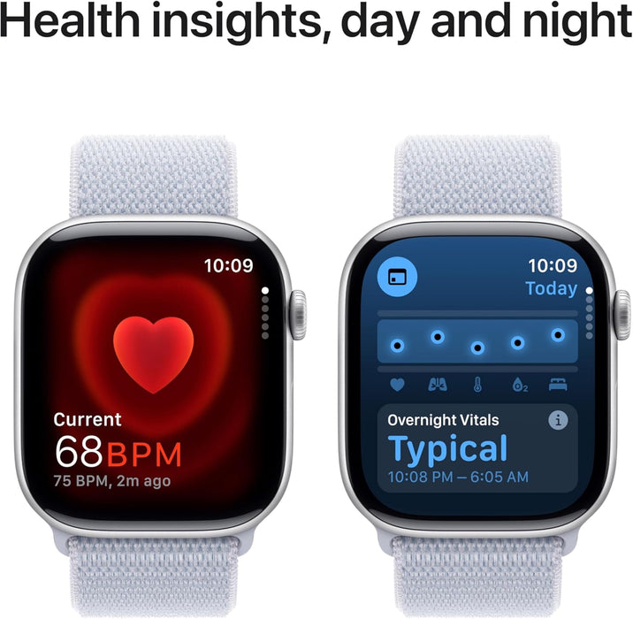 Apple Watch Series 10 GPS 46 mm Smartwatch with Jet Black Aluminium Case with Black Sport Band - M/L. Fitness Tracker, ECG App, Always-On Retina Display, Water Resistant