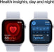 Apple Watch Series 10 GPS + Cellular 46 mm Smartwatch with Jet Black Aluminium Case with Ink Sport Loop - One Size. Fitness Tracker, ECG App, Always-On Retina Display, Carbon Neutral