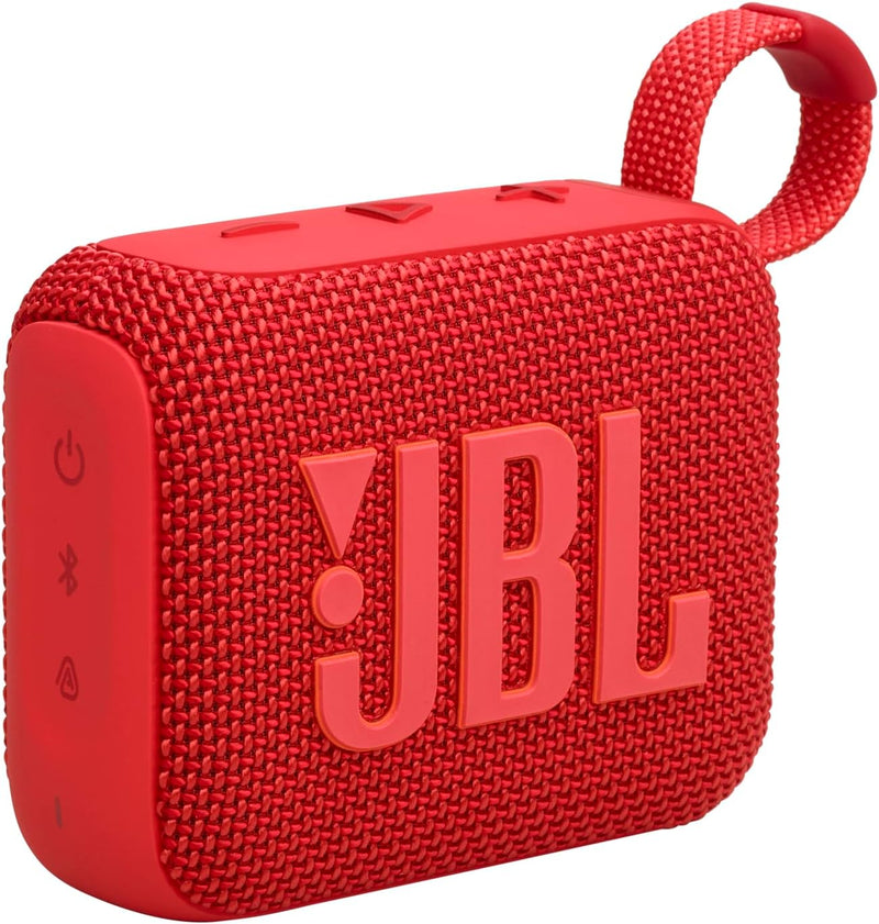 JBL GO 4 Ultra-Portable Bluetooth Speaker with AURACAST, Powerful Sound, 15H Playtime & Sleek Design, JBLGO4BLK, Black - Red Go4