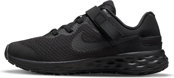 Nike Revolution 6 Flyease Unisex Kids Gymnastics Shoes - BLACK/BLACK-DK SMOKE GREY