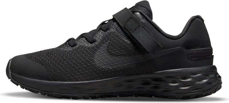 Nike Revolution 6 Flyease Unisex Kids Gymnastics Shoes - BLACK/BLACK-DK SMOKE GREY