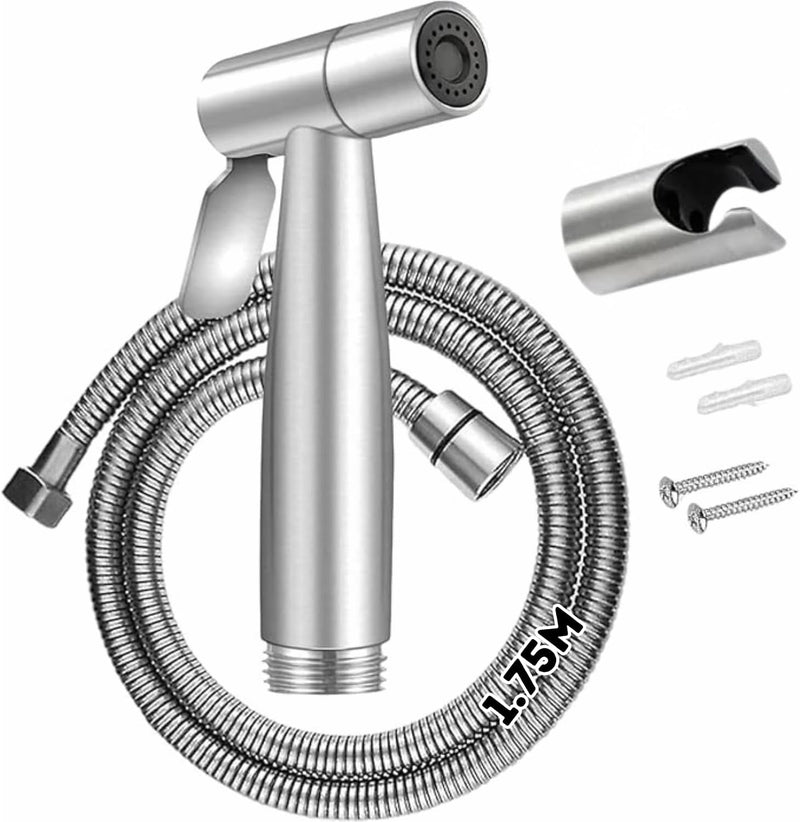 EnticeGoods Handheld Bidet Sprayer for Toilet - Bidet Sprayer Shataf Set Attachment for Toilet with Hand Shower, Hose, Holder Stainless Steel Shattaf Set with 1.75M hose
