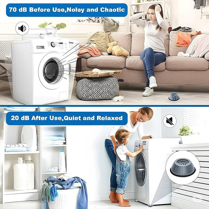 V SHOP 4pcs Anti Vibration Pads for Washer Dryer Shock and Noise Cancellation, Washing Machine Stand to Prevent Shifting, Shaking Walking for Home