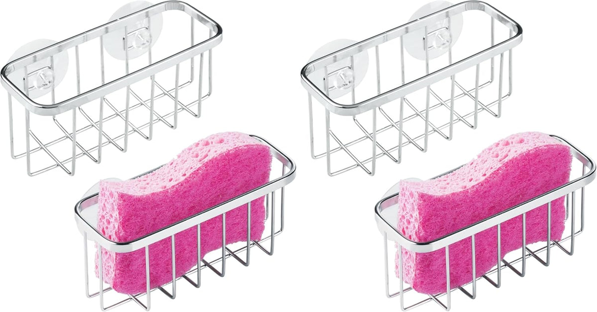 Interdesign Gia Suction Kitchen Sink Caddy, Sponge Holder For Kitchen Accessories - Satin – image 4