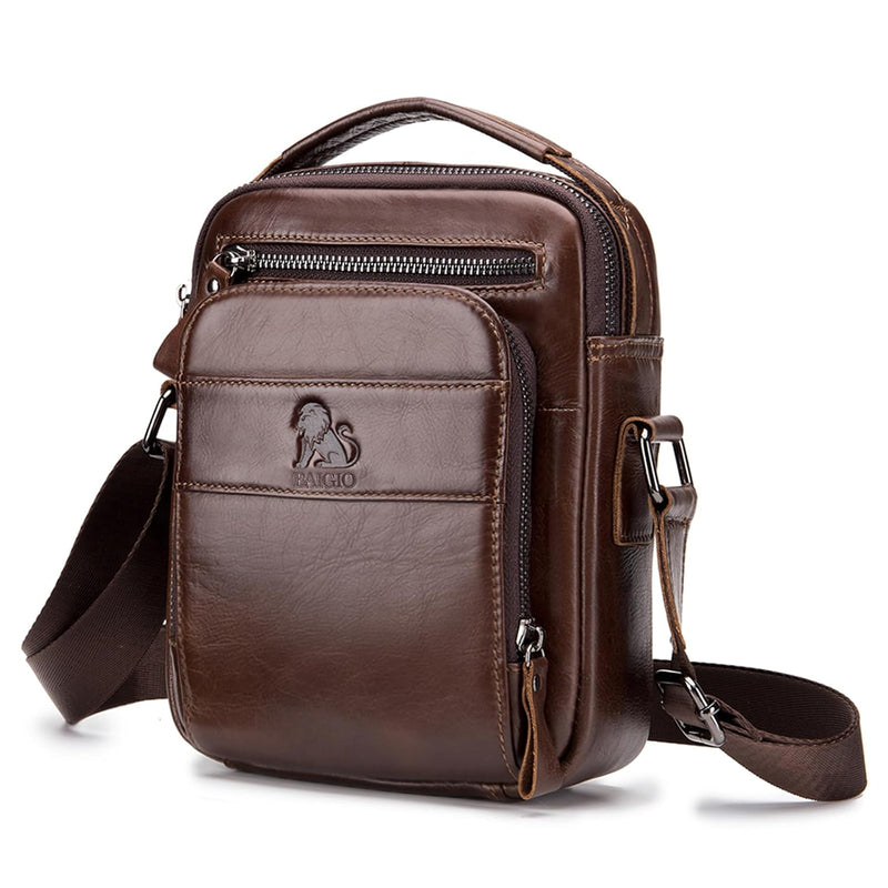 BAIGIO Men's Genuine Leather Shoulder Bag Messenger Briefcase CrossBody Handbag Satchel Travel bag