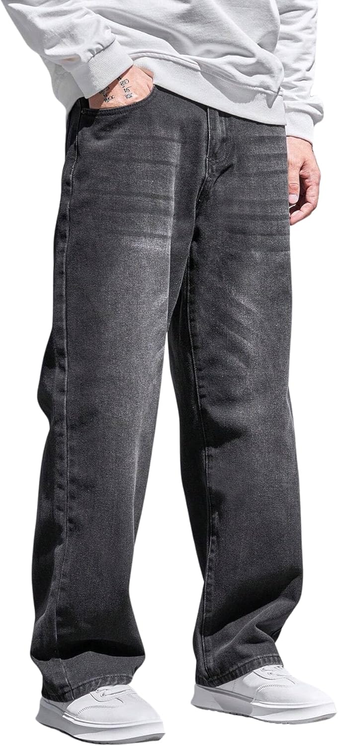 Men Jeans Men Jeans Pants Denim Jeans Baggy Jeans for Men (Jeans-04-05) - Black