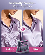 Jack Rose Travel Steamer for Clothes 1200w,Steam Iron,Portable Handheld Travel Size Steamer iron,8S Fast Heat-Up,Large Ceramic Heat Panel(Purple-Gray)