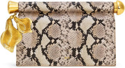 Women's Holly Metal Pendant Embellished Clutch - Apricot