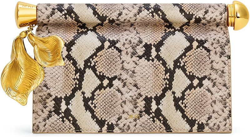 Women's Holly Metal Pendant Embellished Clutch - Apricot