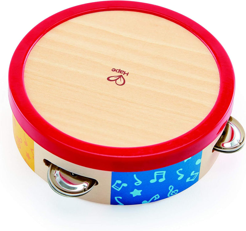 Hape Bird Whistle For Kids, Wooden Noisemaker for Kids Party, Ages 18M+ - L: 6.5, W: 1.8, H: 6.5 inch Tap-Along Tambourine