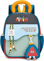 Cute School Backpack for Boys & girls Ergonomic with Back Protection, Water-Repellent and Reflective Strips for children Teen Student Fashion Bookbag Backpack - Light Blue