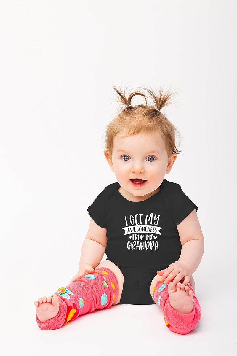 I Get My Awesomeness From My Grandpa - Grandpas Sidekick Funny Romper, One-Piece Baby Bodysuit