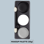 Spooktacular Creations Halloween Makeup Palette 3 Colors Skeleton Face Body Paint with Double-headed Brush for Adult Cosplay SFX Makeup Cosplay Dress Up (7 Oz, Black White Gray ) - Black White Gray