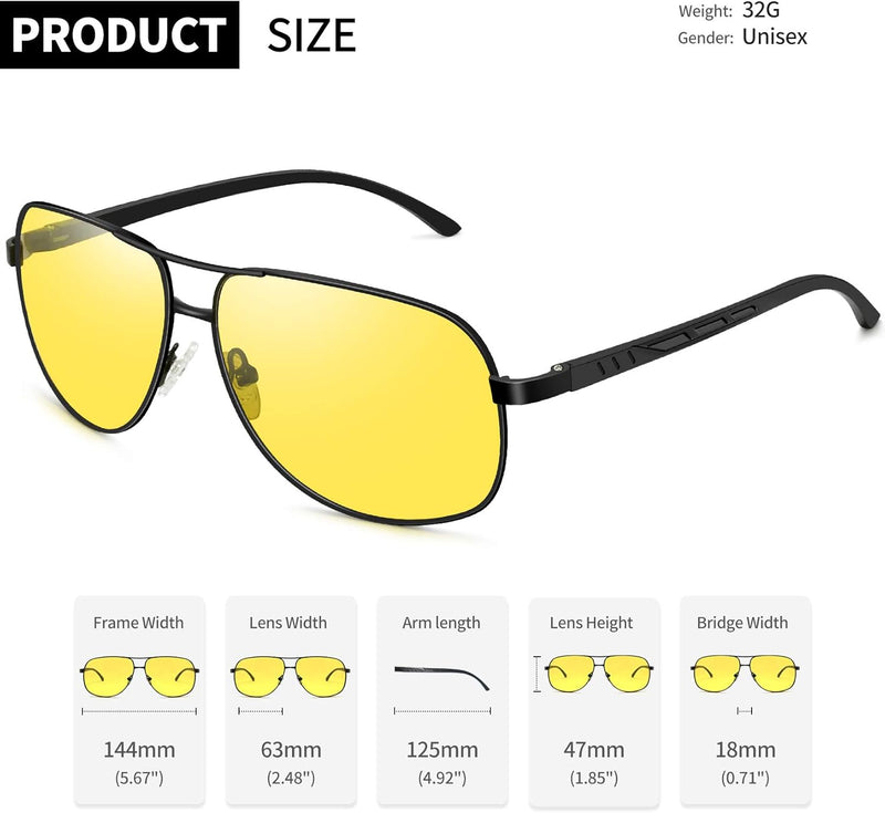 Joopin Rectangular Polarized Aviaion Sunglasses for Men Retro Military Shades Driving UV Protection