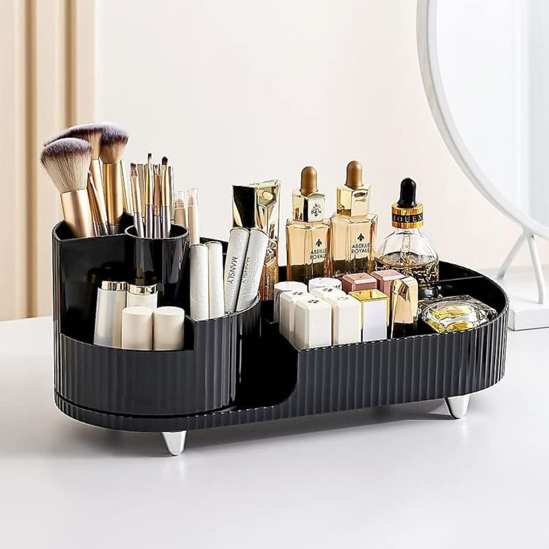 BIOPLJ 360 Rotating Makeup Organizer, New Large Capacity Cosmetic Display Case, Rotating Makeup Organizer Spinning for Vanity, Cosmetics organizer for Storage Makeup Brush Holder, Lipstick (white)