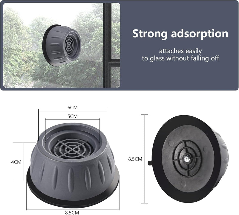 Funnytek 4PCS Washing Machine Feet Pads, Rubber Non-Slip Mats, Shock and Noise Cancelling Anti-Vibration Mat, Anti Slip Vibration, Rubber Anti-Walk Feet Pads for Dryer, Washing Machine, Dishwasher