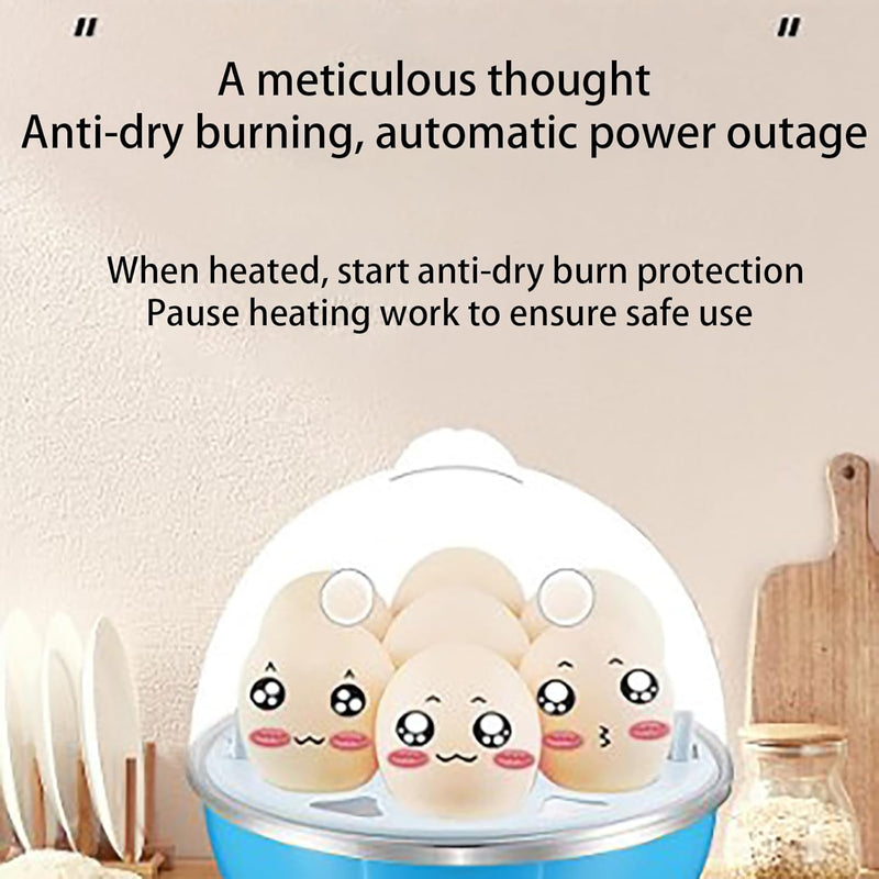 Multifunctional Egg Boiler, Household Egg Cooker, Steam Surround/fast Heating, Anti-dry heating prevention, Suitable for Steaming Eggs, Buns, Corn And Sweet Potatoes,three,Yellow