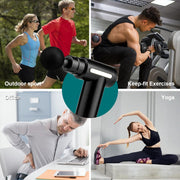 Mini Massage Gun Deep Tissue Portable 6 Speeds Handheld Muscle Massager with 4 Massage Heads 1800mAh Battery & Type-C Charging, Super Quiet Massage Gun for Muscle Pain Relief Recovery