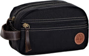 Men's Travel Kit Toiletry Bag Organizer, Canvas Travel Kit - black